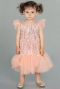 Abendkleid für Kinder Midi Schuppig Lachs ABK1718