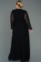 Abendgarderobe in Großen Größen Lang Chiffon Schwarz ABU3075