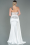 Weiß Abendkleid Satin Lang ABU6141