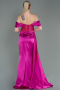 Fuchsie Abendkleid Satin Lang ABU6140