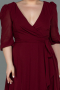 Weinrot Kleider İn Groben Midi Chiffon ABK1083