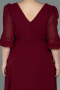Weinrot Kleider İn Groben Midi Chiffon ABK1083