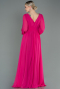 Fuchsie Standesamtkleid Chiffon Lang ABU1702