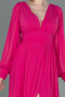 Fuchsie Standesamtkleid Chiffon Lang ABU1702