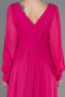 Fuchsie Standesamtkleid Chiffon Lang ABU1702