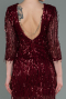 Weinrot Abendkleid Kurz ABK1599