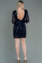 Marineblau Abendkleid Kurz ABK1599