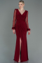 Weinrot Abendkleid Lang ABU3008