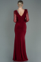 Weinrot Abendkleid Lang ABU3008