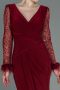 Weinrot Abendkleid Lang ABU3008