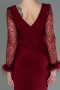 Weinrot Abendkleid Lang ABU3008