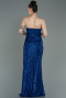Abendkleid Lang Schuppig Sächsischblau ABU3134