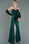 Abendkleid Lang Satin Smaragdgrün ABU3175