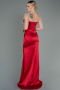 Abschlusskleid Lang Satin Rot ABU3198