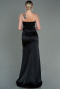 Abschlusskleid Lang Satin Schwarz ABU3198