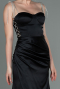 Abschlusskleid Lang Satin Schwarz ABU3198