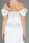 Verlobungskleid Satin Lang Weiß ABU1606