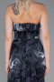 Schwarz-Anthrazit Abschlusskleid Lang ABU3086