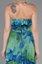 Grünes Muster Abschlusskleid Lang ABU3086