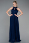 Marineblau Abschlusskleid Lang ABU3252