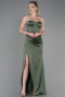 Khaki Abschlusskleid Satin Lang ABU3198