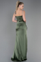 Khaki Abschlusskleid Satin Lang ABU3198