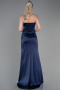 Marineblau Abschlusskleid Satin Lang ABU3198