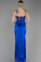 Abendkleid Lang Satin Sächsischblau ABU3312