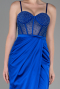 Abendkleid Lang Satin Sächsischblau ABU3312
