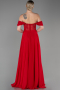 Abendkleid Lang Chiffon Rot ABU3310