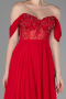 Abendkleid Lang Chiffon Rot ABU3310