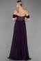 Abendkleid Lang Chiffon Violett dunkel ABU3310
