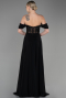 Abendkleid Lang Chiffon Schwarz ABU3310