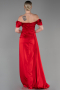 Verlobungskleid Lang Satin Rot ABU1606