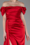 Verlobungskleid Lang Satin Rot ABU1606