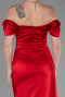 Verlobungskleid Lang Satin Rot ABU1606