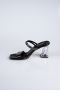 Abendschuhe mit Absatz Leder Schwarz AB219