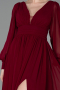 Weinrot Standesamtkleid Chiffon Lang ABU1702