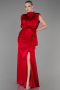 Rot Abendkleid Satin Lang ABU2133
