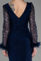 Abendkleid Lang Marineblau ABU3008