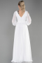 Standesamtkleid Lang Chiffon Weiß ABU1702