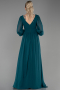 Standesamtkleid Lang Chiffon Smaragdgrün ABU1702