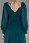 Standesamtkleid Lang Chiffon Smaragdgrün ABU1702