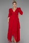 Kleider in Großen Größen Midi Chiffon Rot ABK1083