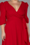 Kleider in Großen Größen Midi Chiffon Rot ABK1083