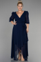 Kleider in Großen Größen Midi Chiffon Marineblau ABK1083