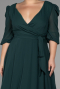 Smaragdgrün Kleider İn Groben Midi Chiffon ABK1083