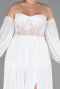 Weiß Abendgarderobe İn Großen Größen Chiffon Lang ABU6142