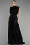 Schwarz Abendkleid Lang ABU3326