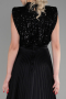 Schwarz Abendkleid Lang ABU3326